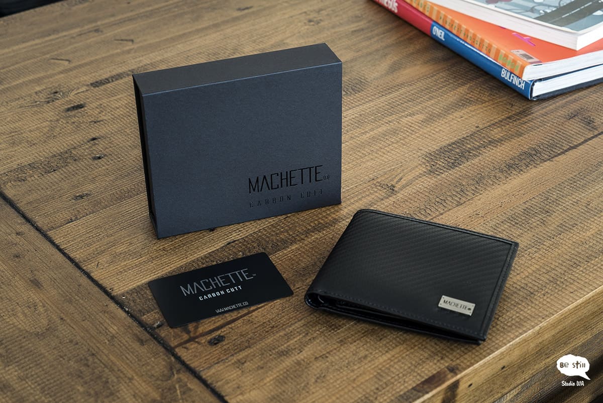 Perth Product Photography Machette Wallet on a wooden table