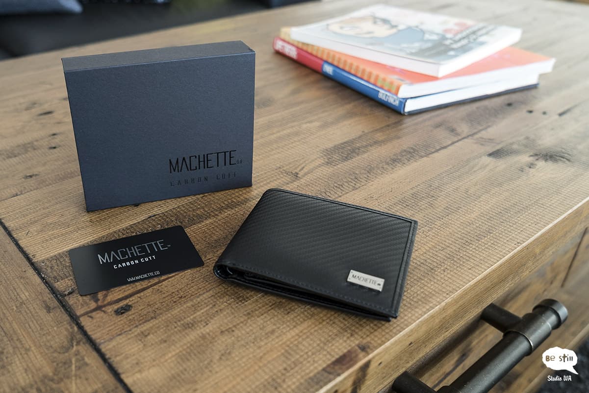 Perth Product Photography Machette Wallet on a wooden table