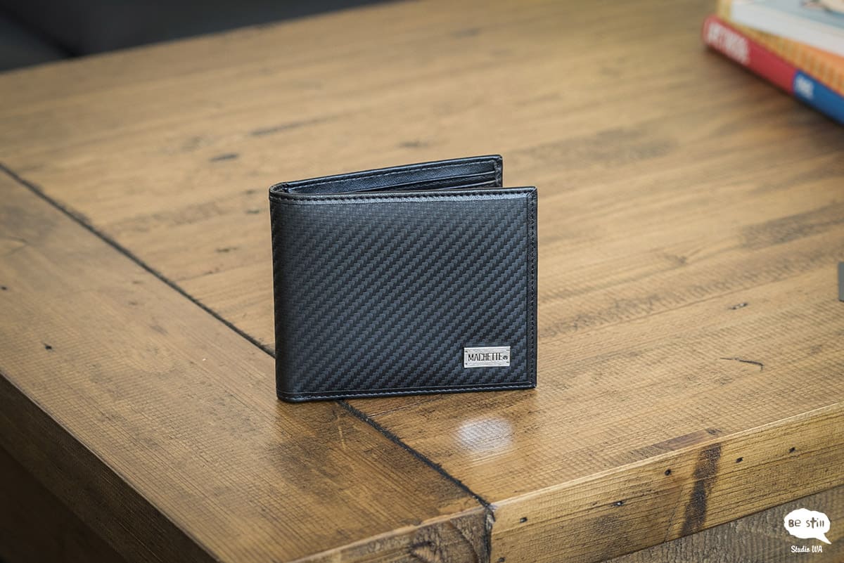 Perth Product Photography Machette Wallet on a wooden table