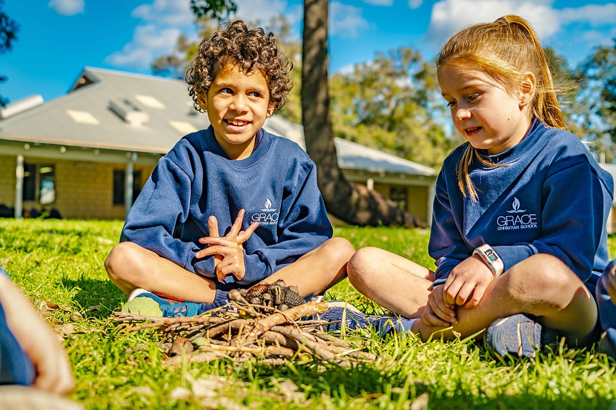 Primary Kids playing school photography Grace Christian School Bunbury