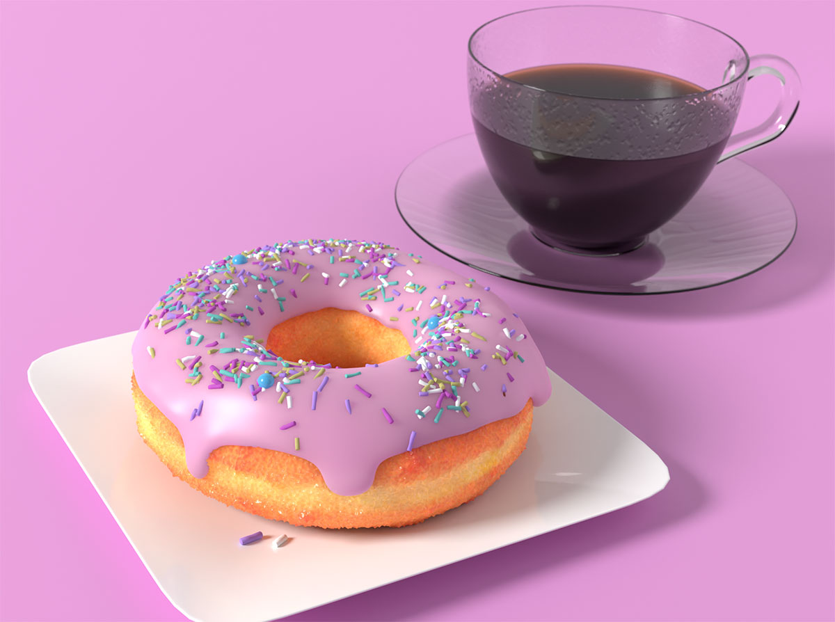 Blender Andrew Price Coffee Cup in 3D Finished Scene