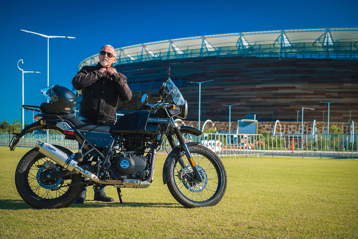 Royal Enfield Himalayan at Perth Optus Stadium