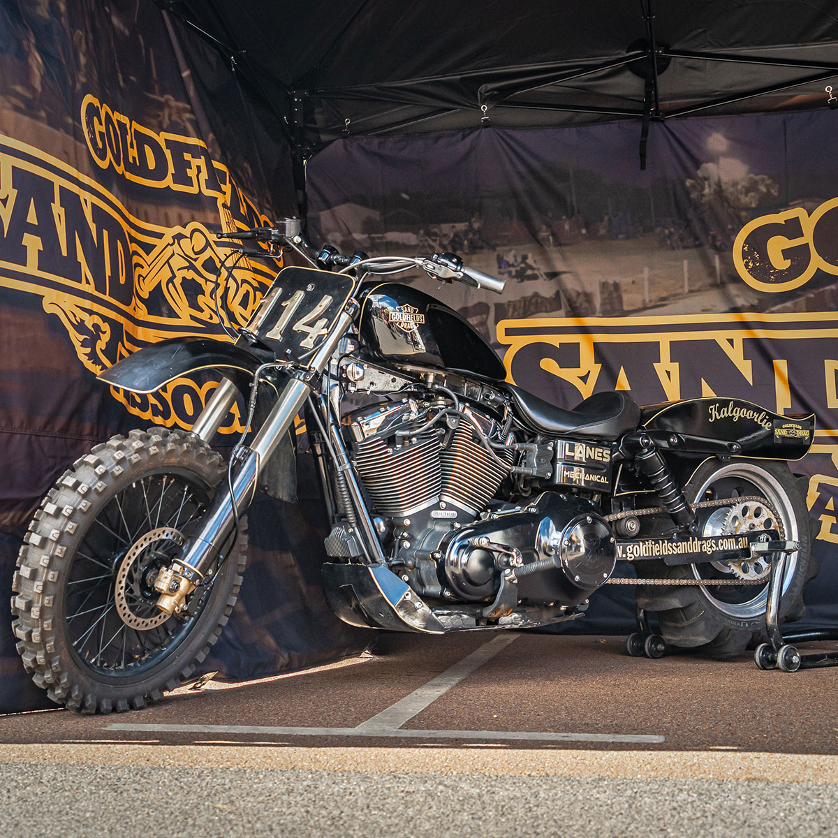 Sand Drag Motorcycle on Display