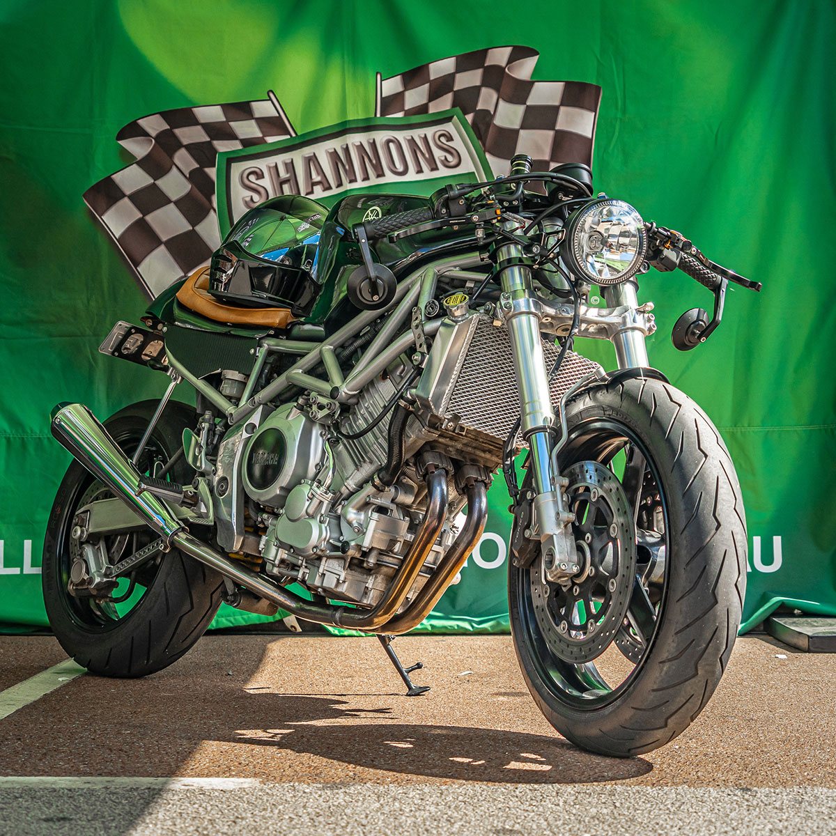 Yamaha naked cafe racer at Shannon's stall