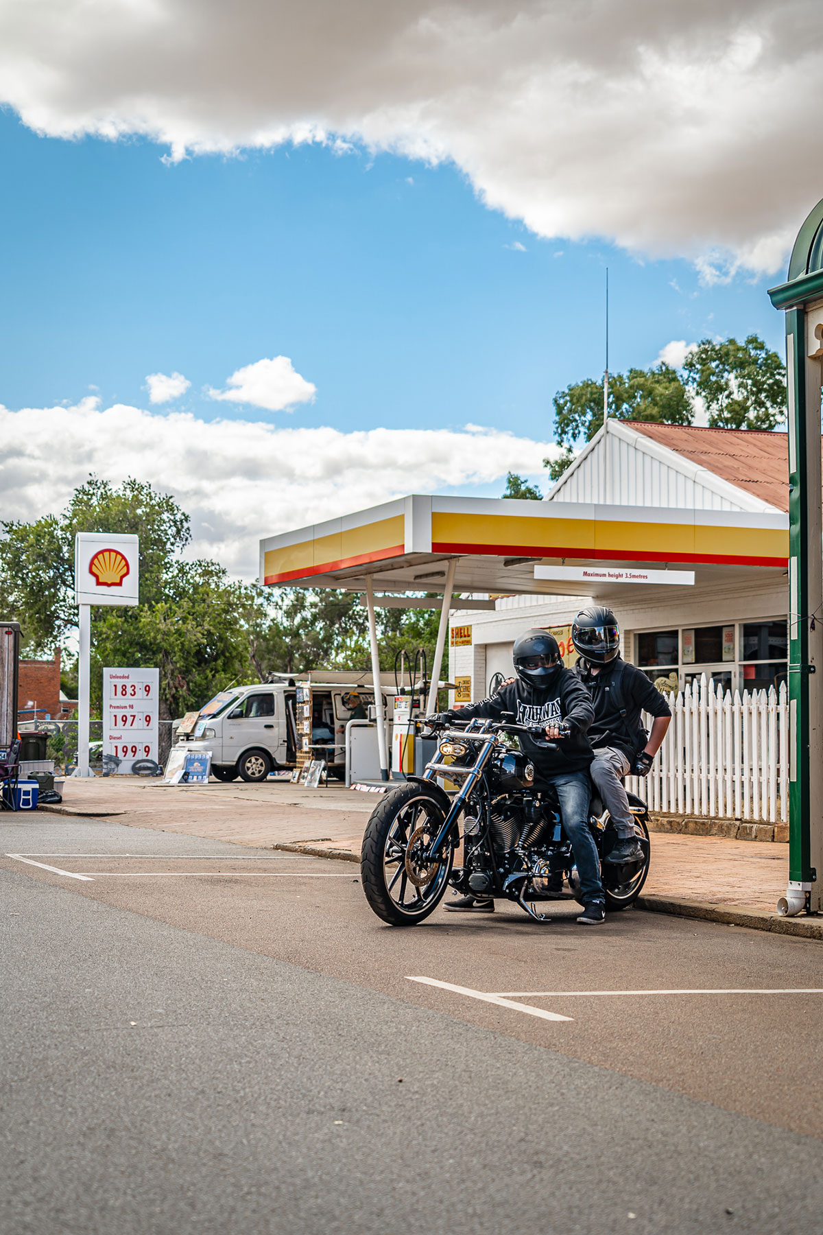 Two bikers leaving the Festival