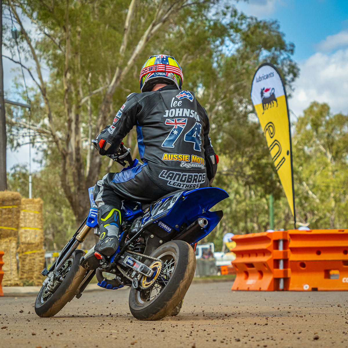 A super motard bike racing in York Motorcycle Festival