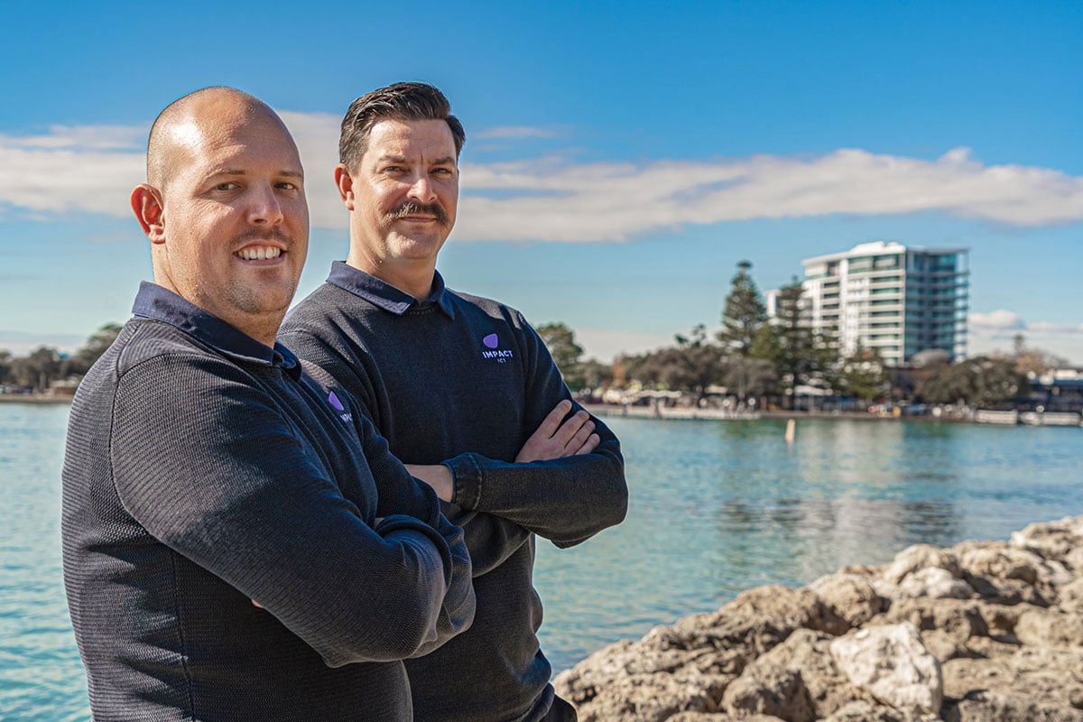 Company owners posing at mandurah foreshore photography Mandurah