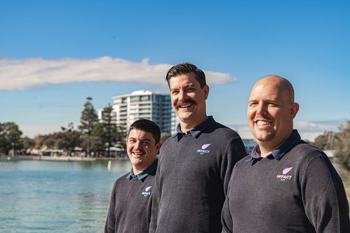 IT team posing at mandurah foreshore photography Mandurah