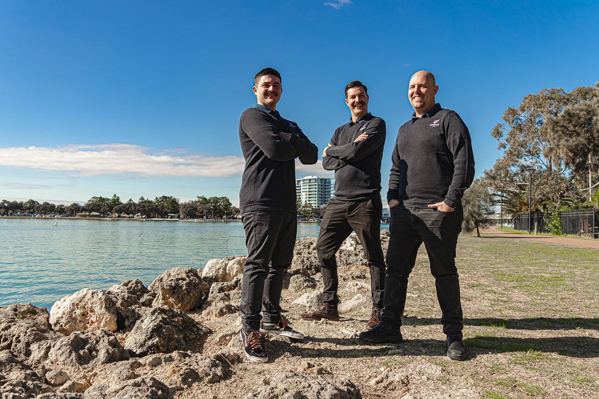 IT team posing at mandurah foreshore photography Mandurah