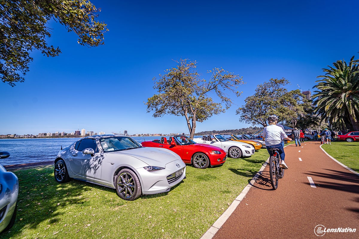 Lots of cars were on display alongside the Riverside walk