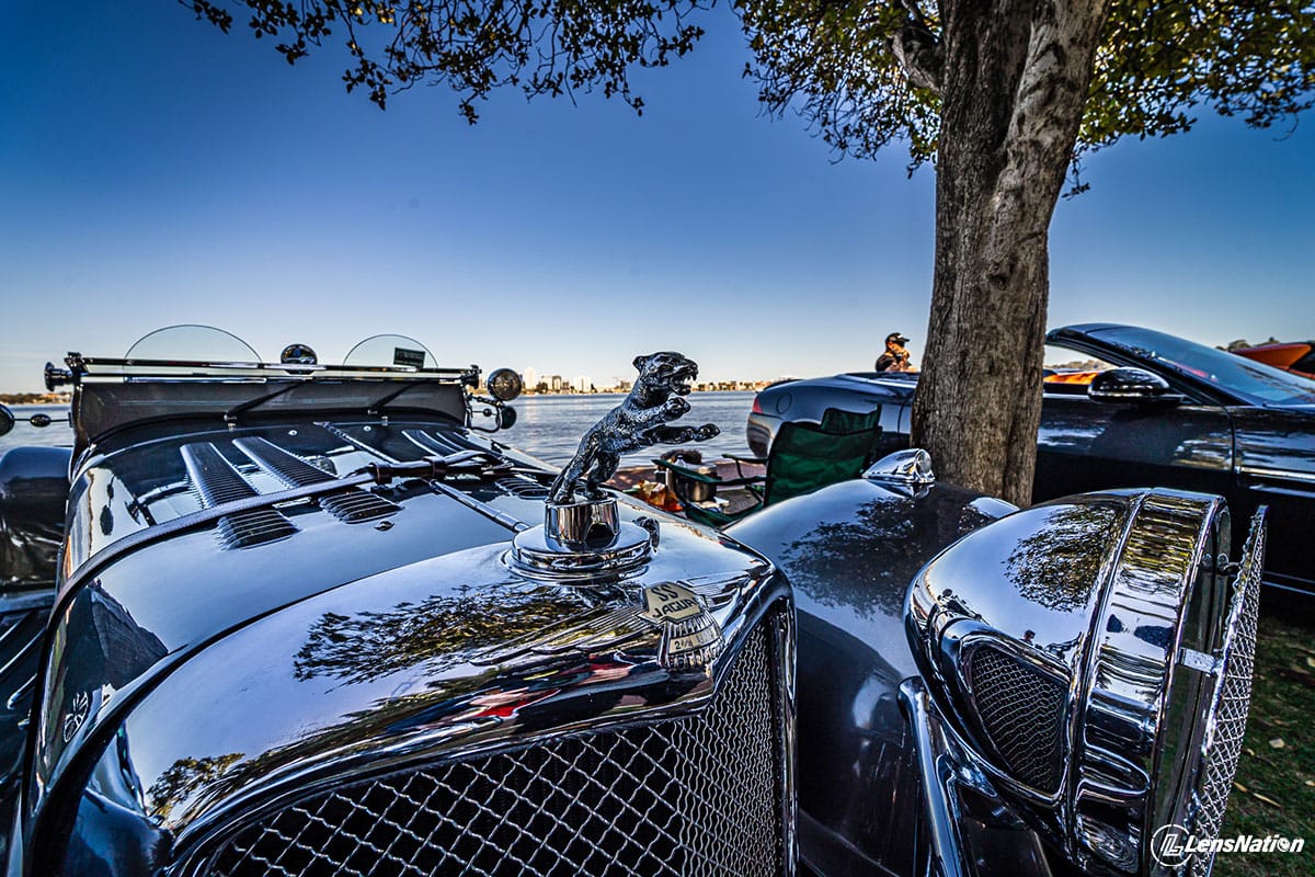 Classic Jaguar SS 100 2.5 litre on display