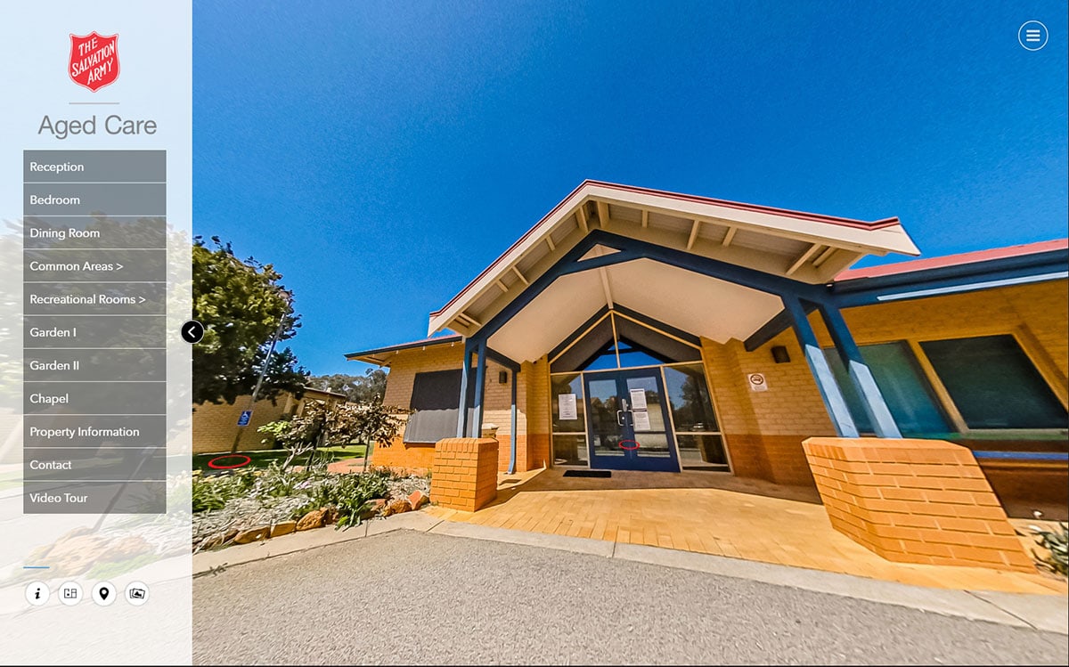 Salvation Army Aged Care 360 virtual tour map