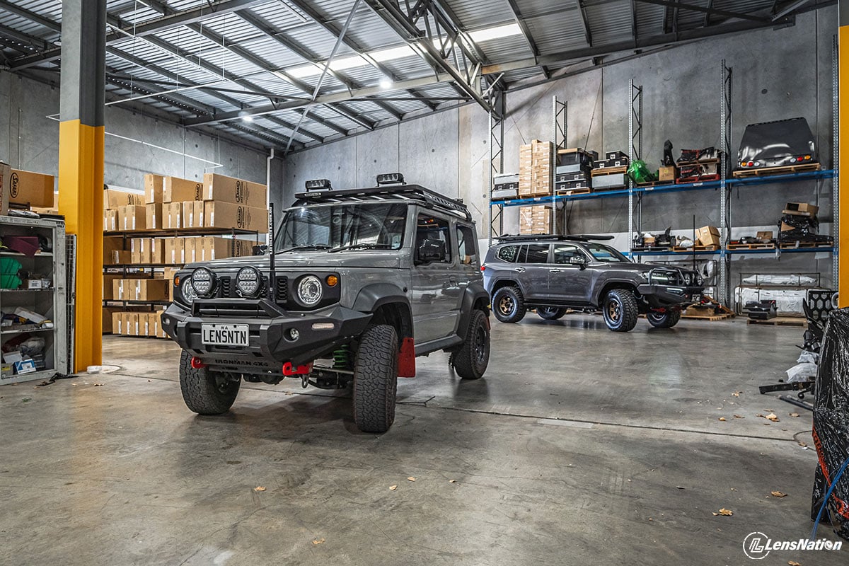Lensnation Jimny posing with Ultimate 4wd Landcruiser 300