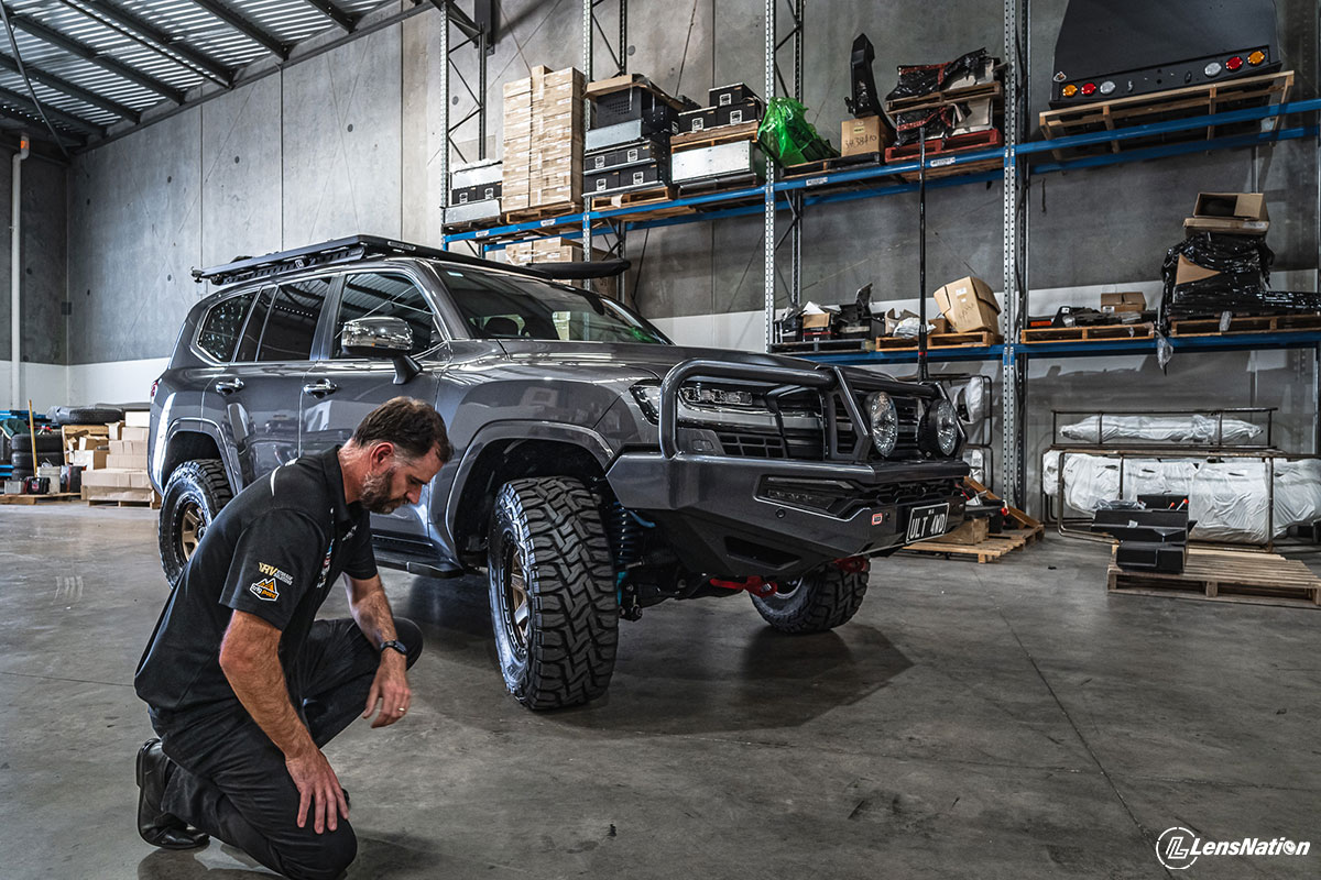 Russell Richardon of Ultimate 4wd posing with their Landcruiser 300 build