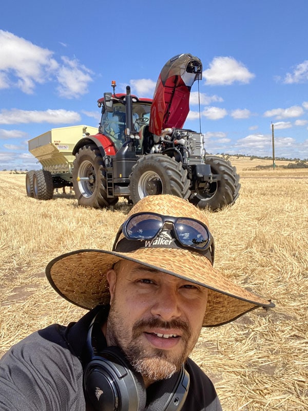 Posing with Case-IH-Optum tractor