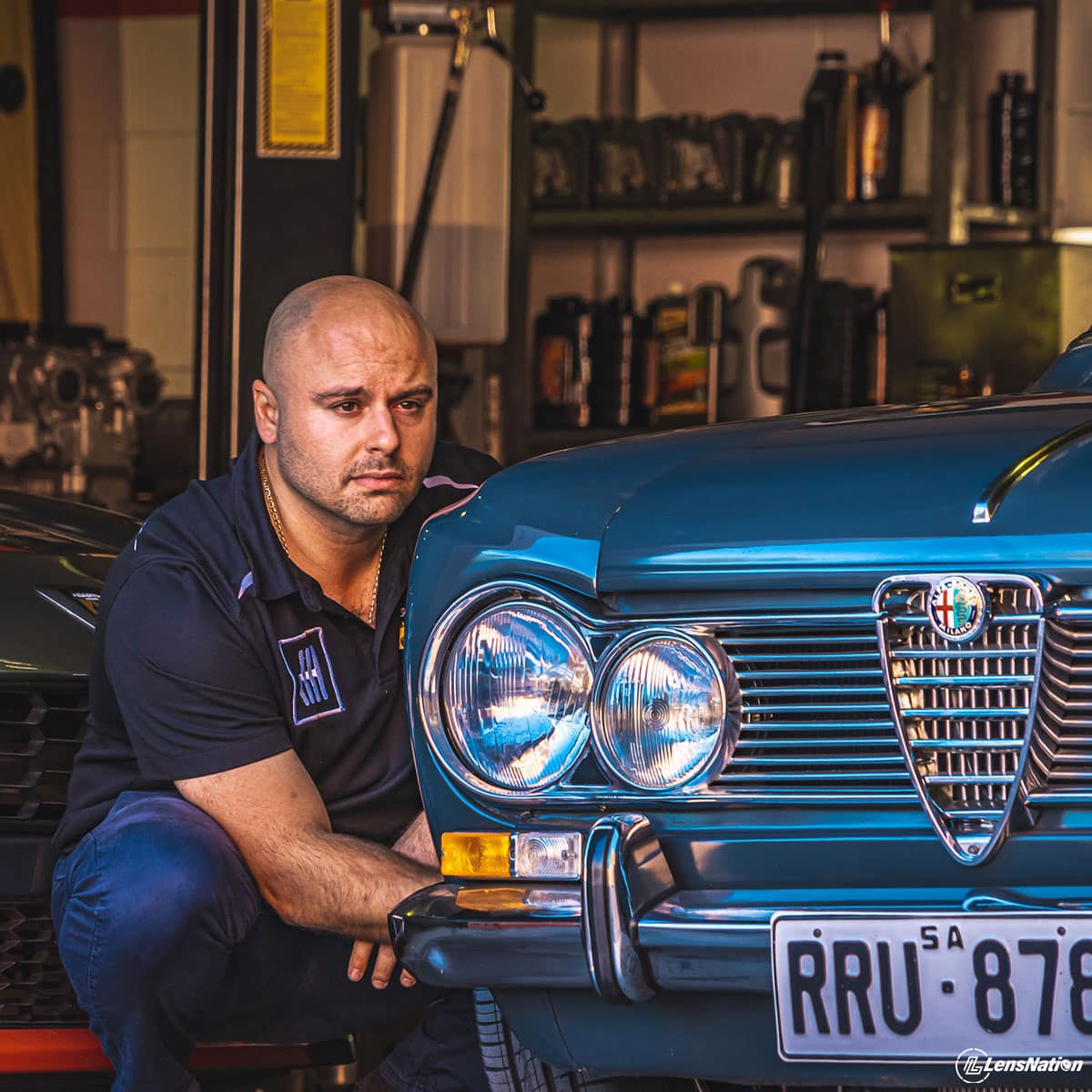 Alfa Romeo being worked on inside Doppietta Adelaide