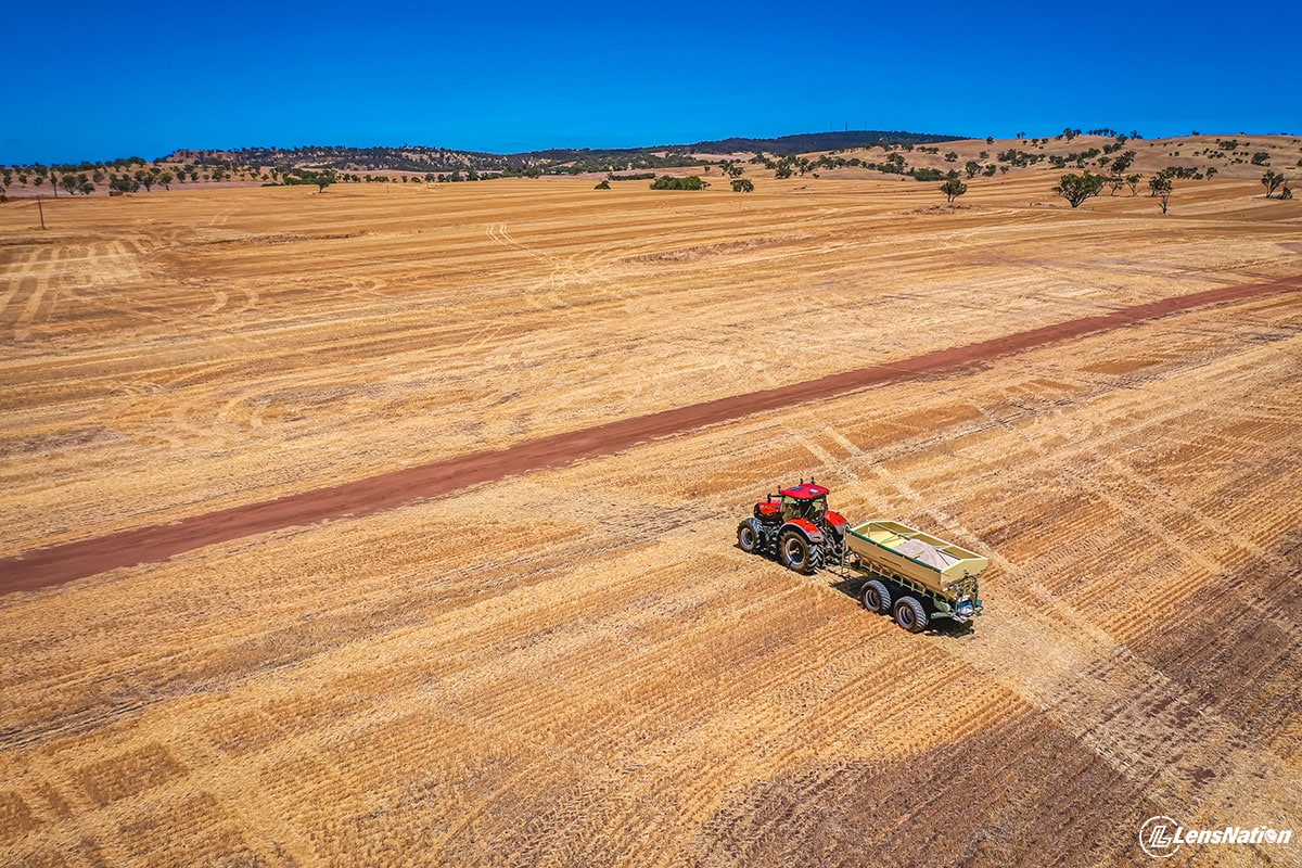 Case IH Optum Drone Photo in a feild
