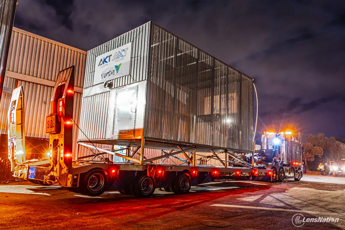 Perth-based industrial transport photography before sunrise