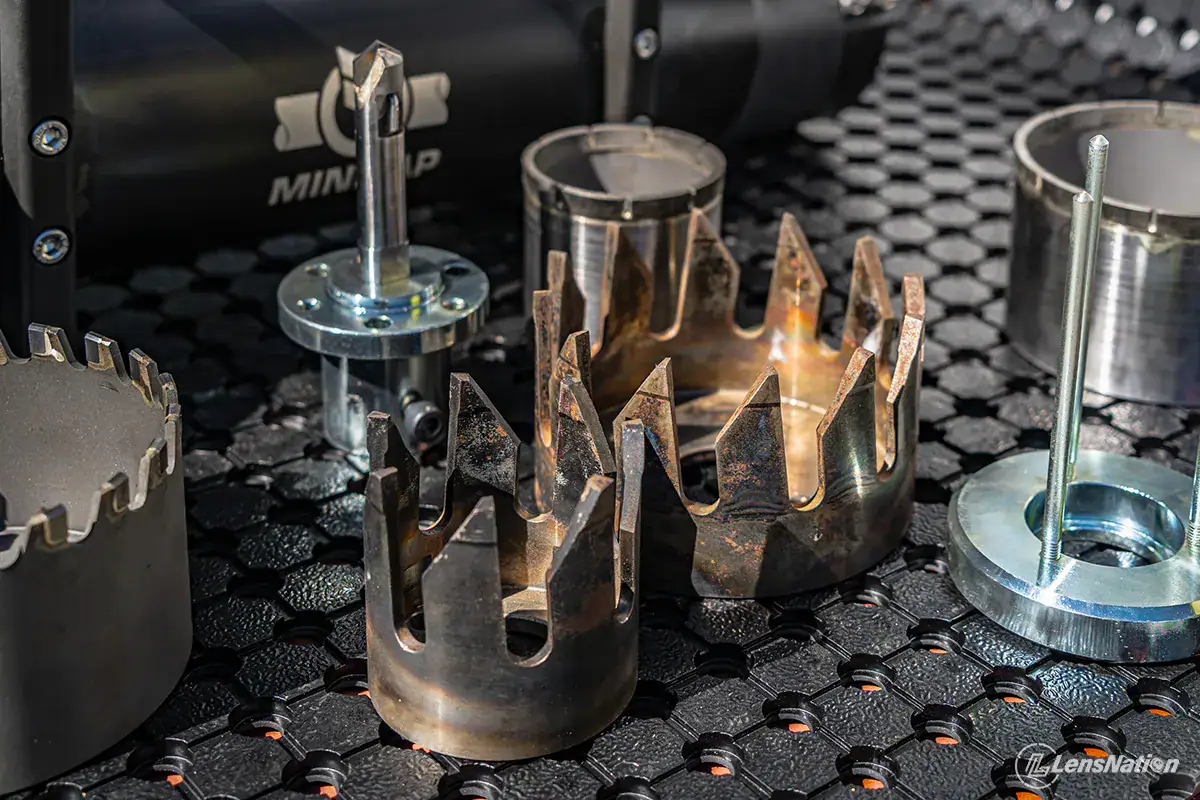 Industrial process photography of hot tapping without stopping water flow