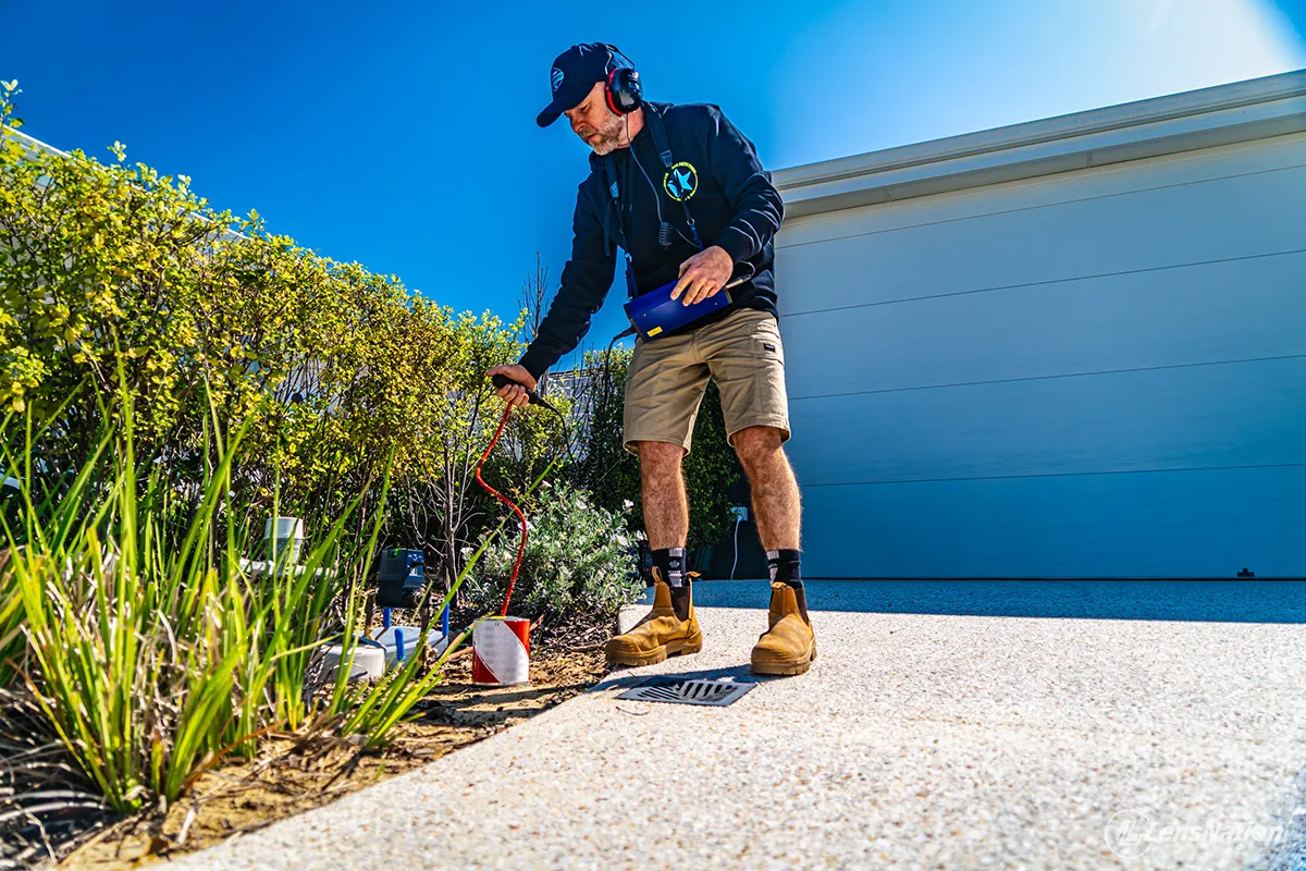 Sound detection device by plumber in Perth commercial business photography