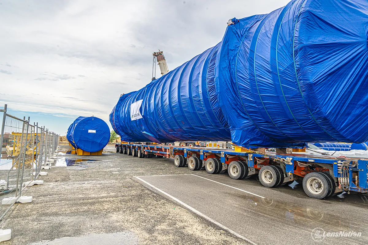 Photography
Large mining equipment secured onto a heavy haulage truck for transport in Perth