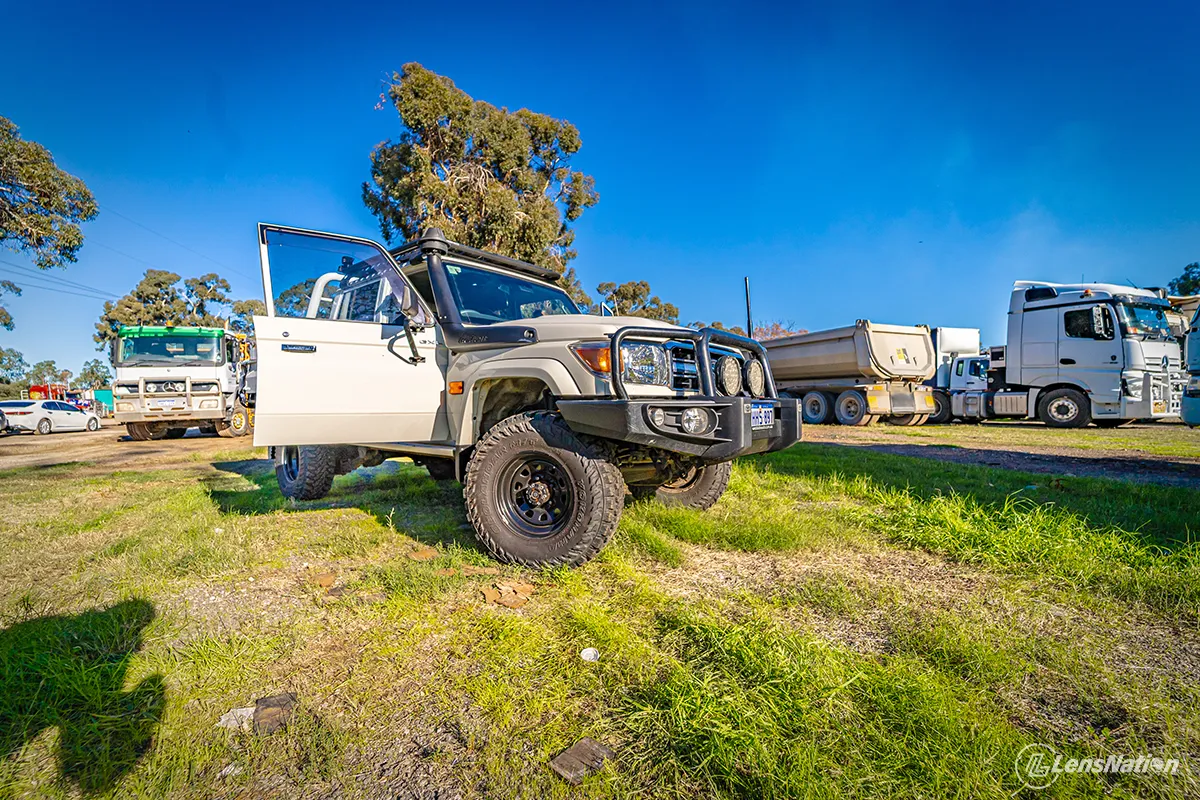 Mining spec Landcruiser 70 series GXL for the photoshoot