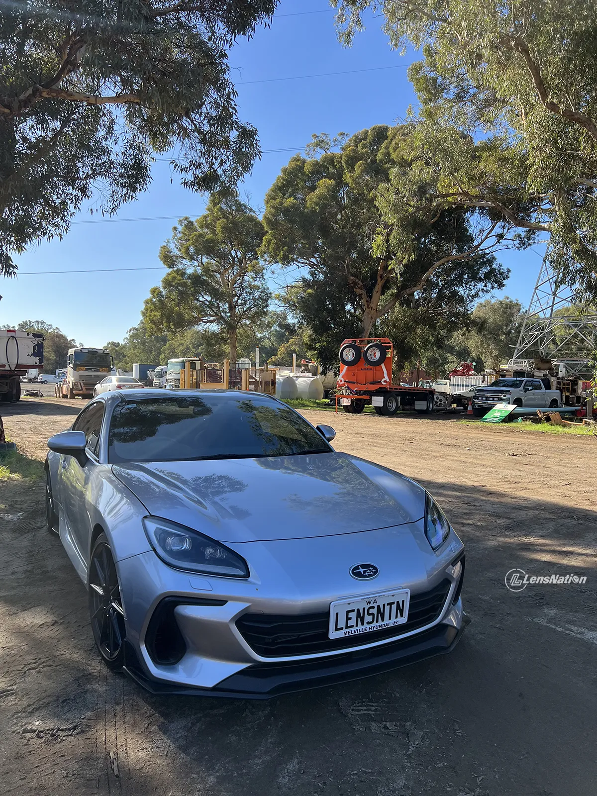 My suburu BRZ getting dusted in the truck yard during the photoshoot