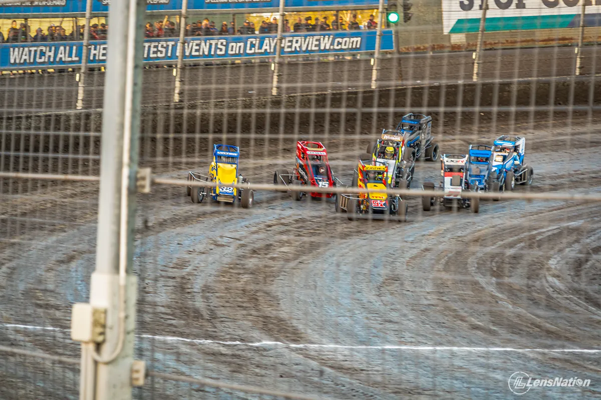 Speedcar racing around the track during a WASDA event in Western Australia