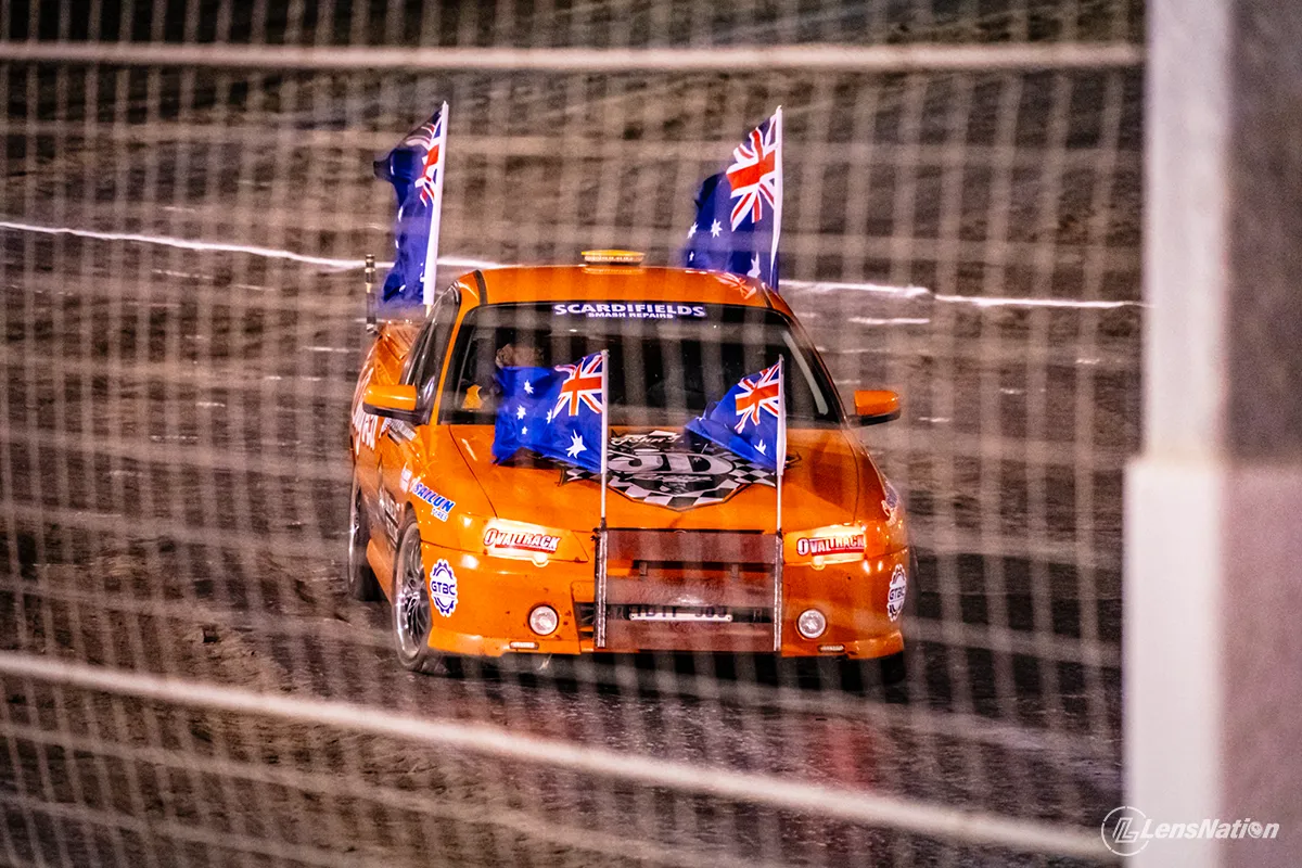 Speedcar photographed during a Western Australian Speedcar Drivers Association event