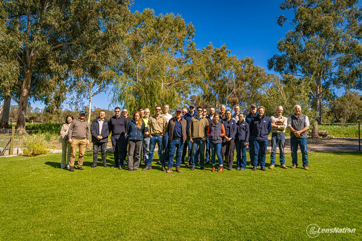 Group photo of Fertilizer Australia delegates at Crommelin Agricoatings facility in Perth. Such photographs showcase the impact of the event
